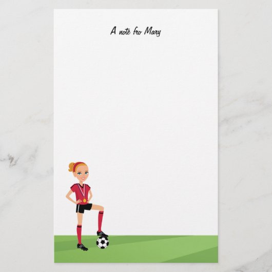 Mädchen-Fußball-Lager-Briefpapier Briefpapier (Vorderseite)