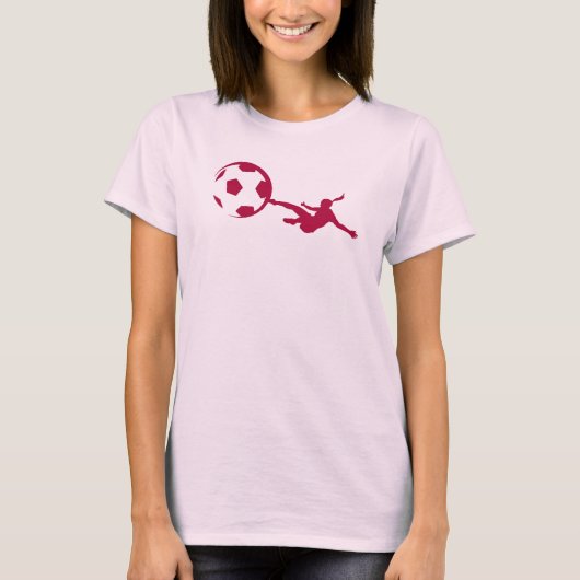 Mädchen-Fußball-Rot T-Shirt (Vorderseite)