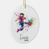 Mädchen-Fußball-Schmuck, Fußball-Schmuck Keramik Ornament (Rechts)
