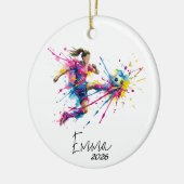 Mädchen-Fußball-Schmuck, Fußball-Schmuck Keramik Ornament (Links)