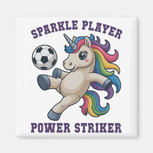 Mädchen Fußball Sparkle Spieler Einhorn Power Stür Magnet