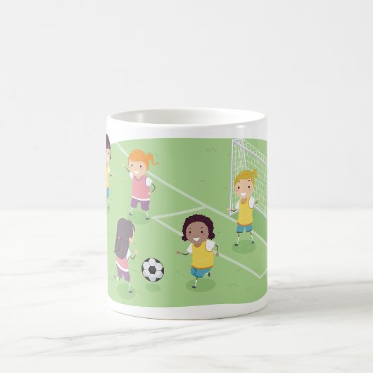 Mädchen Fußball spielen Kaffeetasse