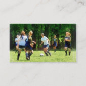 Mädchen Fußball spielen Visitenkarte (Rückseite)