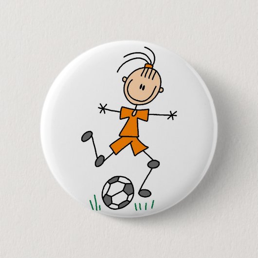 Mädchen-Fußball-Spieler-Knopf Button (Vorderseite)
