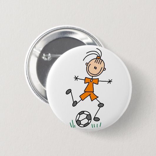 Mädchen-Fußball-Spieler-Knopf Button (Vorne & Hinten)