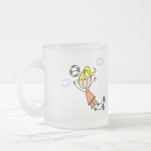 Mädchen-Fußball-Sprungs-T-Shirts und Geschenke Mattglastasse (Links)