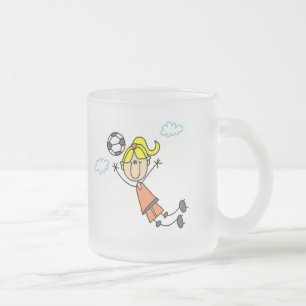 Mädchen-Fußball-Sprungs-T-Shirts und Geschenke Mattglastasse