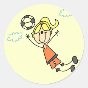 Mädchen-Fußball-Sprungs-T-Shirts und Geschenke Runder Aufkleber