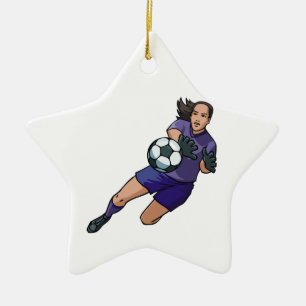Mädchen Fußball Torwart Grafik Keramik Ornament