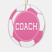 Mädchen-Fußball-Trainer-Geschenk-Idee Keramik Ornament (Links)