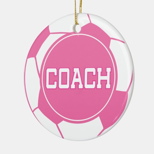 Mädchen-Fußball-Trainer-Geschenk-Idee Keramik Ornament (Links)