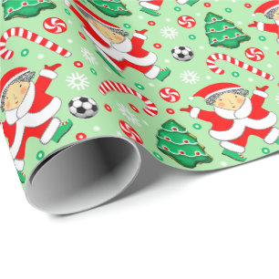 Mädchen-Fußball-Weihnachtsgeschenk Geschenkpapier