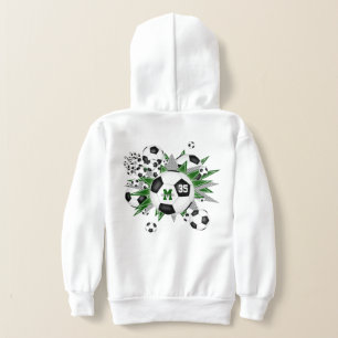Mädchen Fußballblase grün grau Sterne Hoodie