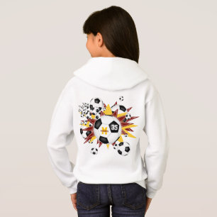 Mädchen Fußballblase mit marinegoldenen Sternen Hoodie