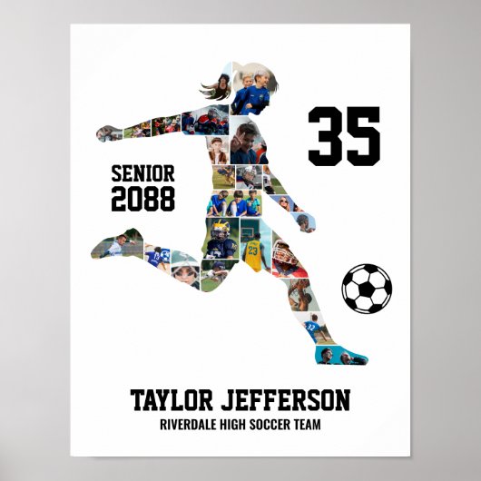 Mädchen-Fußballmannschaft-Sportarten Benutzerdefin Poster (Vorne)