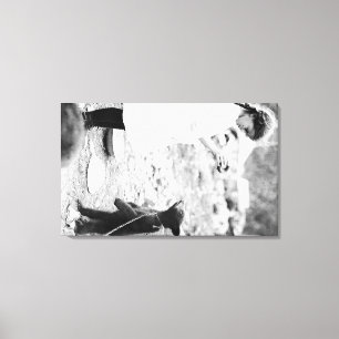 Mädchen Fütternd Bärenkuppe in Seward Leinwanddruck