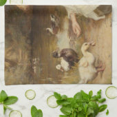 Mädchen Fütternd Enten (von Frederick Morgan) Geschirrtuch (Gefaltet)