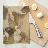 Mädchen Fütternd Enten (von Frederick Morgan) Geschirrtuch (Viertel Falte)