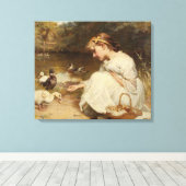 Mädchen Fütternd Enten (von Frederick Morgan) Leinwanddruck (Insitu (Holzboden))