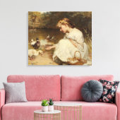 Mädchen Fütternd Enten (von Frederick Morgan) Leinwanddruck (Insitu (Wohnzimmer))