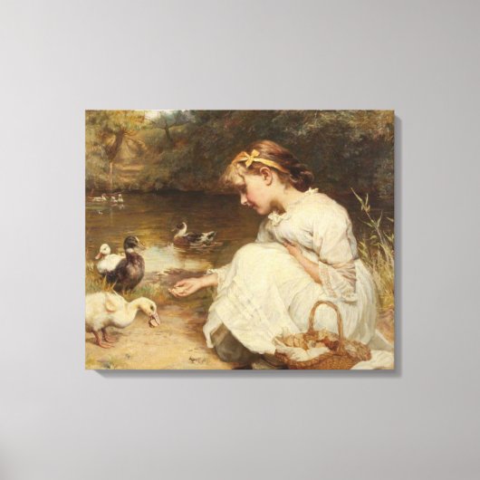 Mädchen Fütternd Enten (von Frederick Morgan) Leinwanddruck (Vorderseite)