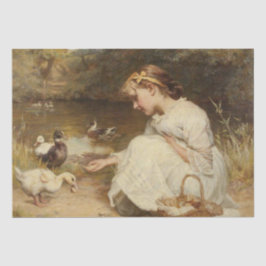 Mädchen Fütternd Enten (von Frederick Morgan) Seidenpapier