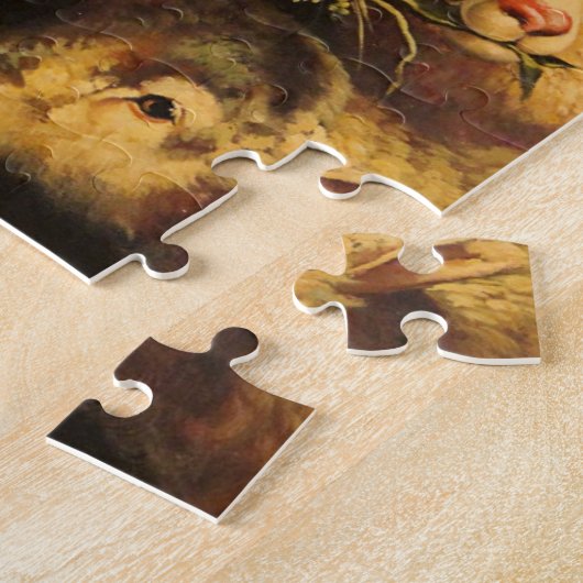 Mädchen Fütternd Schafe Alte Meister Malerei Puzzle (Seite)