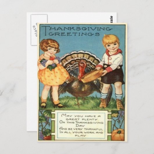 Mädchen Fütternd Türkei Postkarte (Vorne/Hinten)