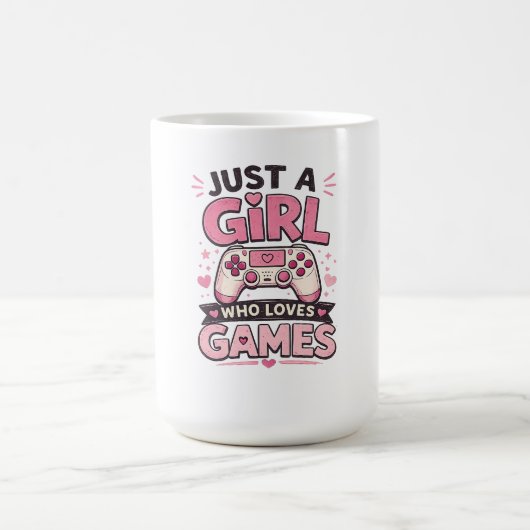 Mädchen-Gamer-Zitat Rosa Controller Art Kaffeetasse (Mittel)