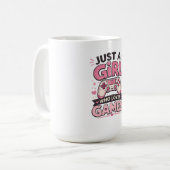 Mädchen-Gamer-Zitat Rosa Controller Art Kaffeetasse (Vorderseite Links)