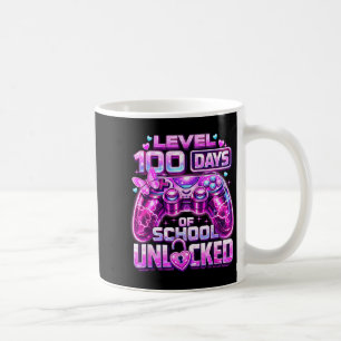 Mädchen-Gamerin pink Level 100 Schultage freigesch Kaffeetasse