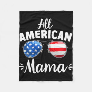 Mädchen ganz amerikanische Mama 4. Juli Fleecedecke