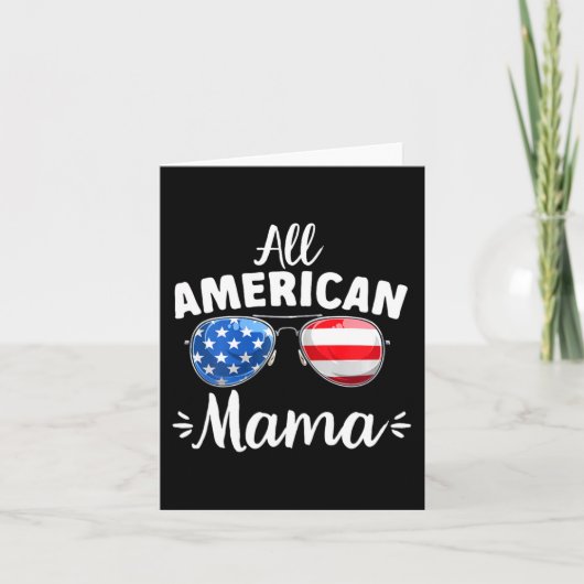 Mädchen ganz amerikanische Mama 4. Juli Karte (Vorderseite)