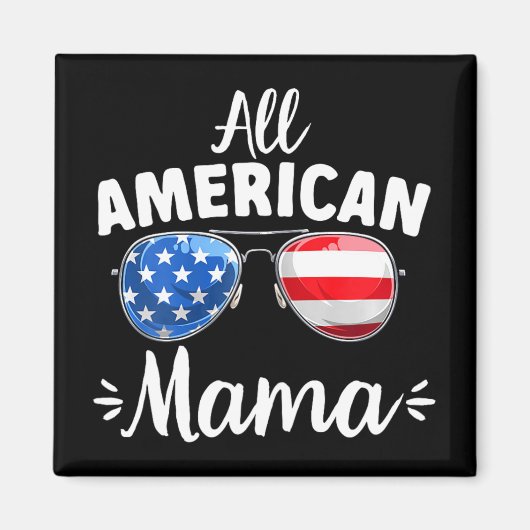 Mädchen ganz amerikanische Mama 4. Juli Magnet (Vorne)