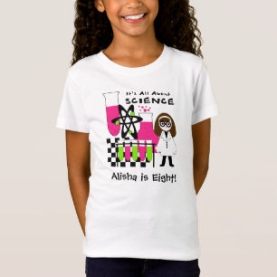 Mädchen ganz über Wissenschaft kundengebundenen T-Shirt