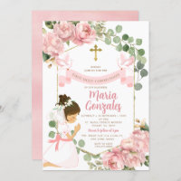 Mädchen Gebet Erste heilige Kommunion Rosa Bläseri