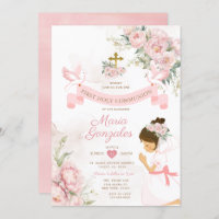 Mädchen Gebet Erste heilige Kommunion Rosa Bläseri