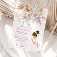 Mädchen Gebet Erste heilige Kommunion Rosa Bläseri