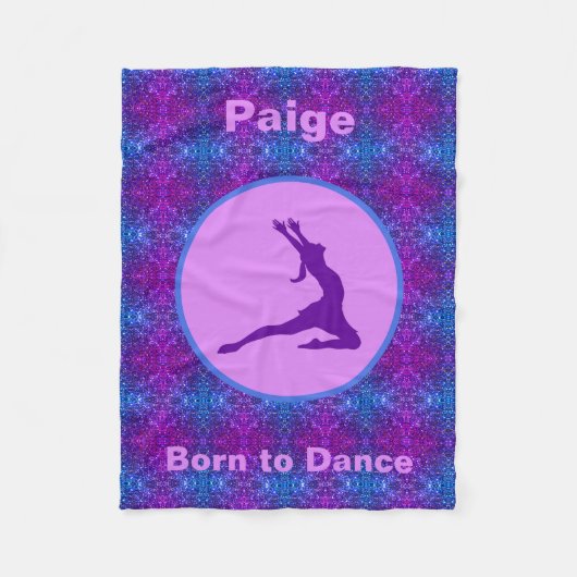 Mädchen Geboren zu tanzen Blau / Lila Fleece Blank (Vorderseite)