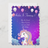 Mädchen Geburtstag Einhorn magische Einladung (Vorderseite)
