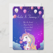 Mädchen Geburtstag Einhorn magische Einladung (Vorderseite)