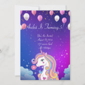 Mädchen Geburtstag Einhorn magische Einladung (Vorderseite)