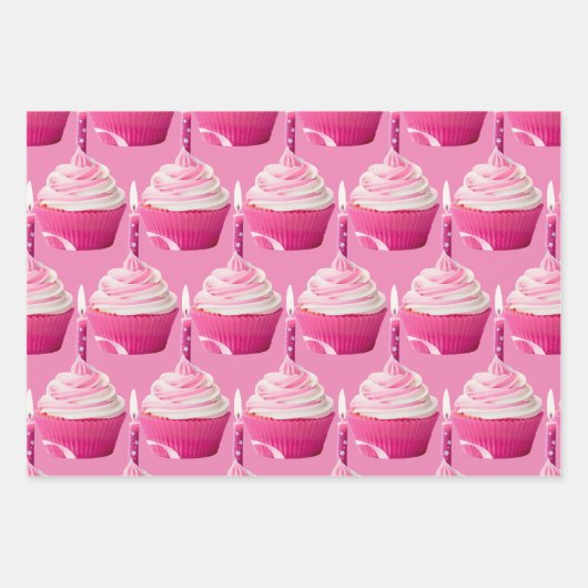 Mädchen Geburtstag Geschenkpapier Set (Vorderseite 3)