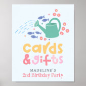 Mädchen Geburtstag Gießkanne Blumenkarten und Gesc Poster (Vorne)