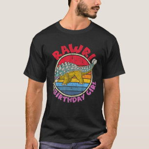 Mädchen Geburtstag ich Rawr! Ankylosaurus I Family T-Shirt
