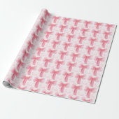 Mädchen-Geburtstag mit rosa Schleife Geschenkpapier (Ungerollt)