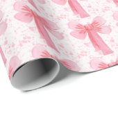 Mädchen-Geburtstag mit rosa Schleife Geschenkpapier (Rolleneckpunkt)