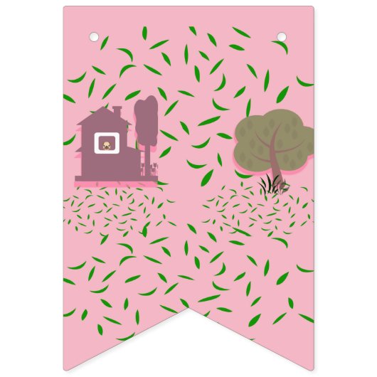 Mädchen Geburtstag Niedliche Farbige Schweinefleis Wimpelkette (Zweite Fahne)