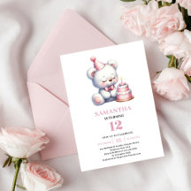 Mädchen Geburtstag Rosa Teddybär Elfenbein Ballon