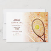 Mädchen Geburtstag winzige Herzen Tennis Party Einladung (Vorderseite)